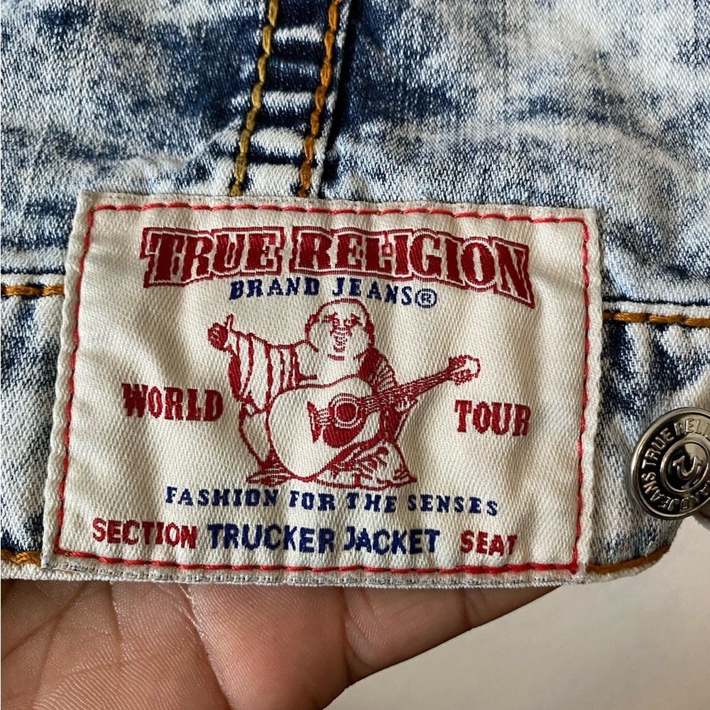 True Religion • Acid Washed Rope Stitched Trucker Jacket - Picture 12 of 14